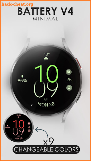 Battery v4 digital watch face screenshot