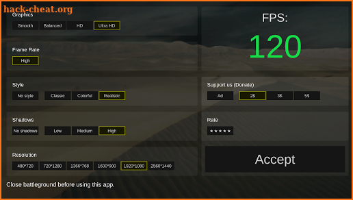 Battleground optimizer gfx screenshot