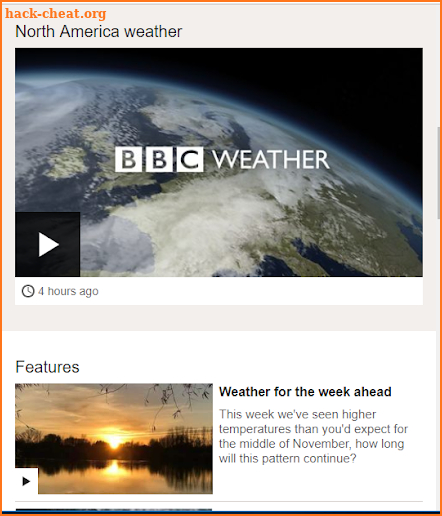 BBC Weather App screenshot