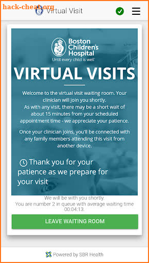BCH Virtual Visit screenshot