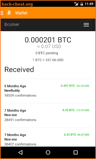 Bcoiner - Free Bitcoin Wallet screenshot