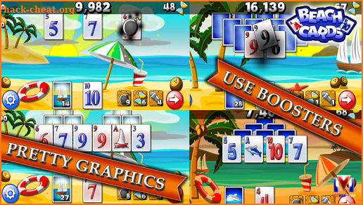 Beach Cards: The free Pyramid Solitaire Game Card screenshot
