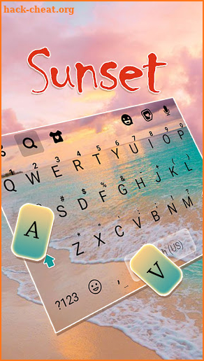 Beach Sunset Keyboard Background screenshot