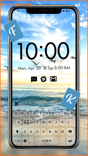 Beach Transparent Keyboard Background screenshot