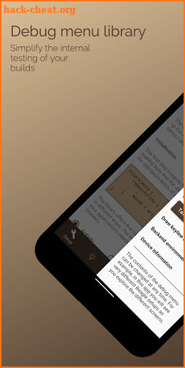 Beagle Showcase - Debug menu library demo screenshot