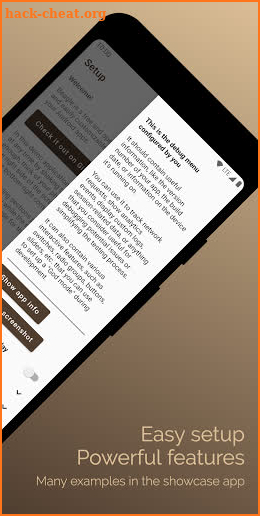 Beagle Showcase - Debug menu library demo screenshot