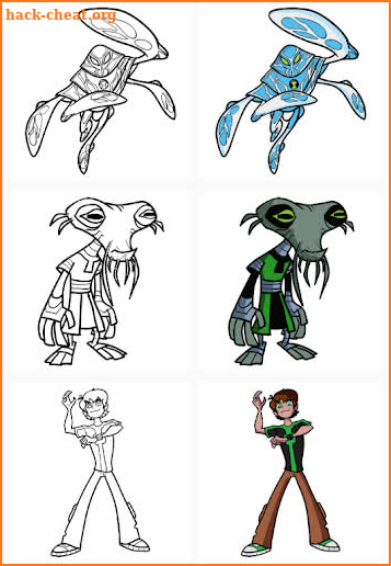 bean coloring 10 ultimate aliens heros game screenshot