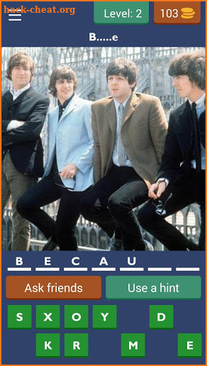Beatles songs quiz screenshot