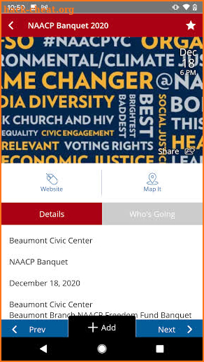 Beaumont Events screenshot