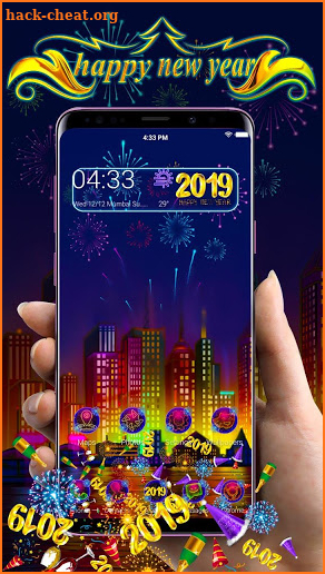 Beautiful City New Year Fireworks Gravity Theme screenshot