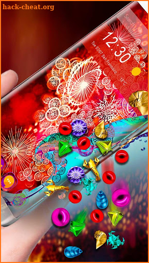 Beautiful Colorful Fireworks Gravity Theme screenshot
