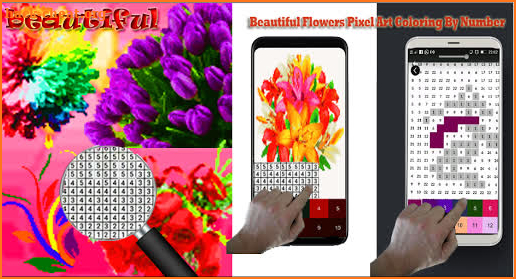Beautiful flowers Pixel Art Coloring By Number screenshot