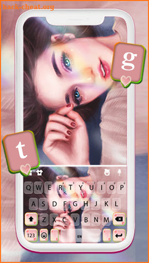 Beautiful Girl CGI Keyboard Background screenshot