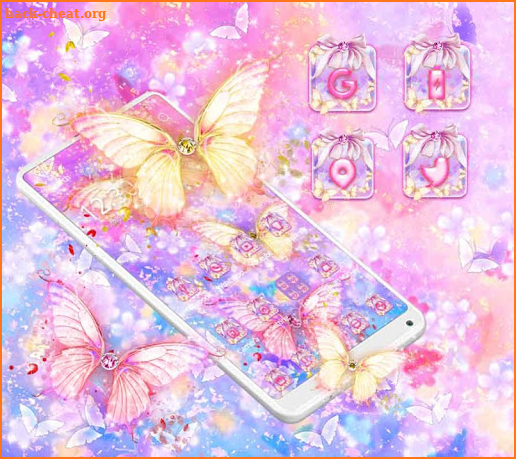 Beautiful Gold Butterfly Theme screenshot