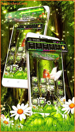 Beautiful Green Forest Fairy Theme screenshot