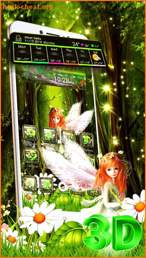 Beautiful Green Forest Fairy Theme screenshot