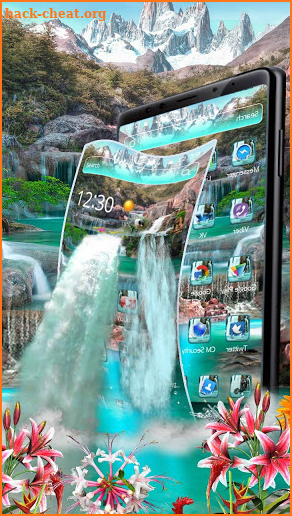 Beautiful Nature Waterfall Theme screenshot