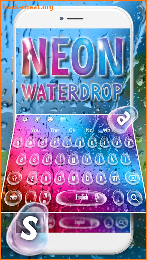 Beautiful Neon Waterdrop Keyboard Theme💧 screenshot