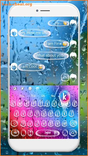Beautiful Neon Waterdrop Keyboard Theme💧 screenshot