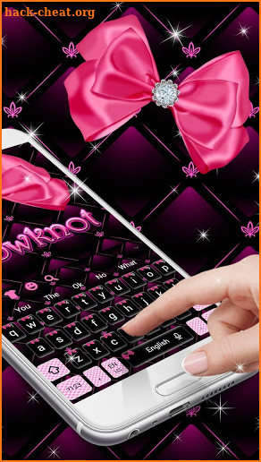Beautiful Pink Bow Keyboard Theme screenshot