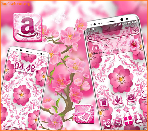 Beautiful Pink Flower Launcher Theme screenshot