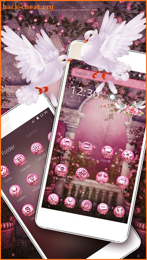 Beautiful Pink Rose Garden Theme screenshot