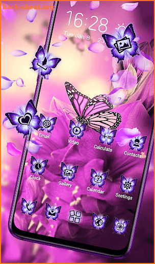 Beautiful Purple Butterfly Flower Theme 2019 screenshot