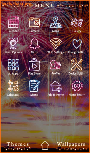 Beautiful Wallpaper Sundown Fireworks Theme screenshot