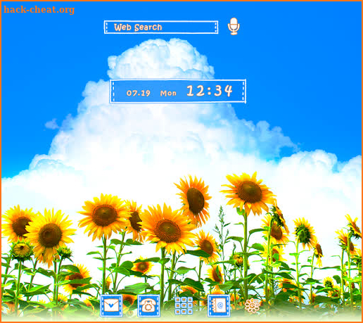 Beautiful Wallpaper Sunflower Summer Sky Theme screenshot