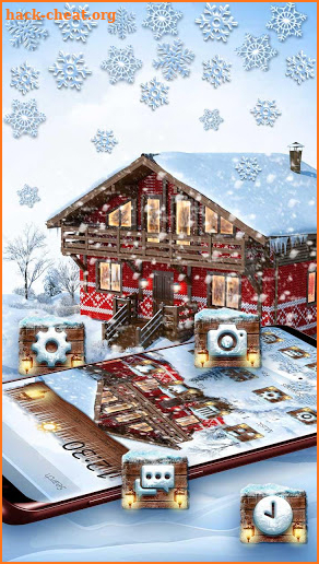 Beautiful Winter Snow House Gravity Theme screenshot