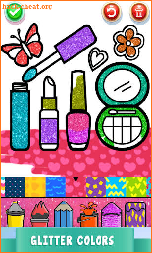 Beauty Drawing Pages Make Up Coloring Book Glitter screenshot