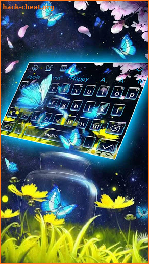Beauty Flower Butterfly Keyboard Theme screenshot