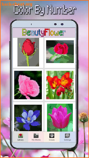 Beauty flowers Landscape Coloring By Number screenshot