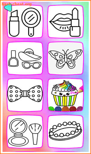 Beauty Glitter coloring game screenshot