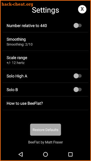 BeeFlat Bagpipe Tuner screenshot