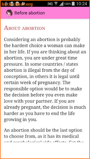 Before Abortion Info English screenshot