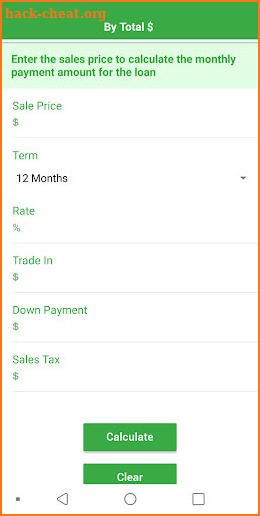 Belmont Finance - Dealer Loan Calculator screenshot