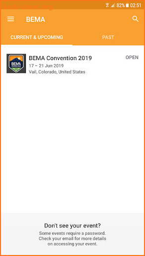 BEMA Events screenshot