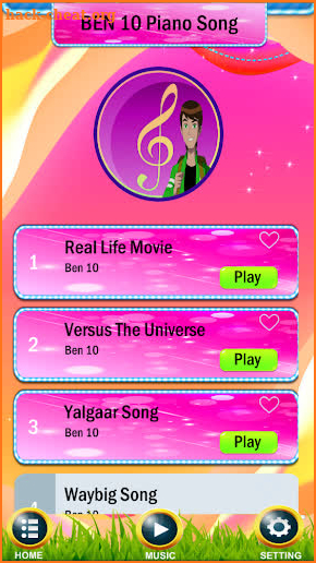 Ben 10 Song Tiles Game screenshot
