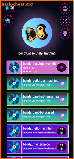 Bendy game tiles hop ball screenshot