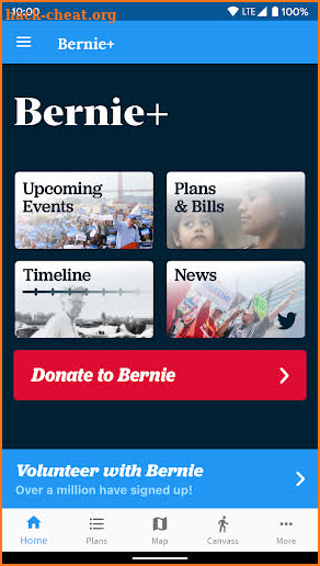Bernie+ plans, volunteer, and more screenshot