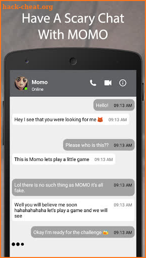 Best Creepy Momo Fake Chat And Video Call screenshot
