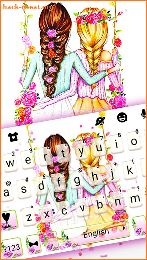 Best Friends Floral Keyboard Theme screenshot
