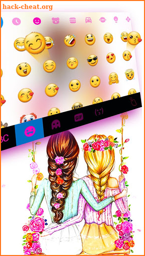 Best Friends Floral Keyboard Theme screenshot