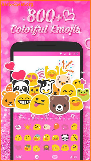 Best Keyboard Theme - Free Pink Love Emoji & Gif screenshot