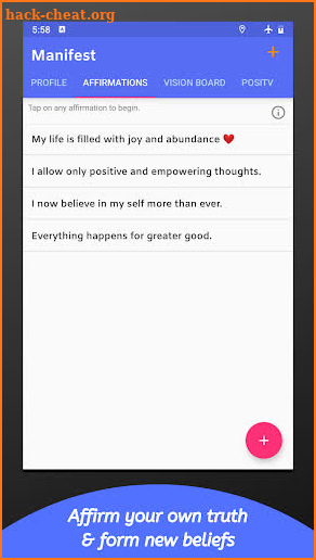 Best Law of attraction app (The secret) - Manifest screenshot