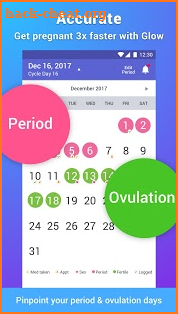 Best Ovulation Tracker Fertility Calendar App Glow screenshot