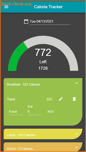 Best Simple Calorie Tracker screenshot