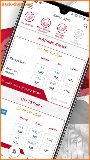 Bet On Sports the Sportsbook Betting Freeplay App screenshot