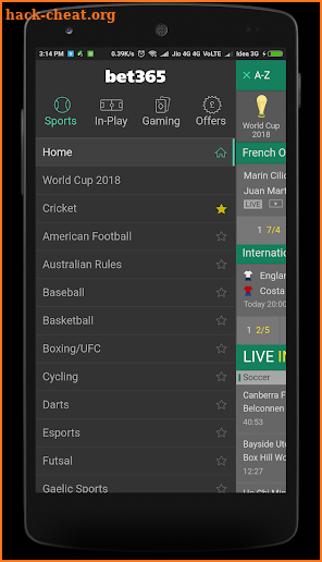 Bet365 Pro -WC Live Scores, All Sports Live Scores screenshot